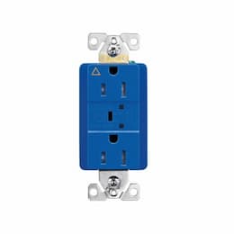 15 Amp Surge Protection Receptacle w/Audible Alarm & LED Indicators, Blue