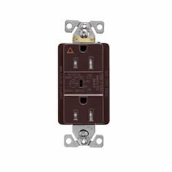 15 Amp Surge Protection Receptacle w/Audible Alarm & LED Indicators, Brown