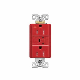 15 Amp Surge Protection Receptacle w/ LED Indicators, Red