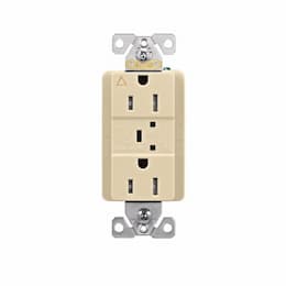 15 Amp Surge Protection Receptacle w/Audible Alarm & LED Indicators, Ivory