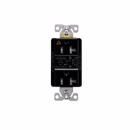 20 Amp Surge Protection Receptacle w/Alarm & LED Indicators, Commercial Grade, Black