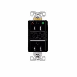 15 Amp Surge Protection Receptacle w/Alarm & LED Indicators, Hospital Grade, Black