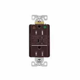 15 Amp Surge Protection Receptacle w/Alarm & LED Indicators, Hospital Grade, Brown