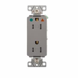 15 Amp Duplex Receptacle w/ Isolated Ground, Terminal Guards, Orange