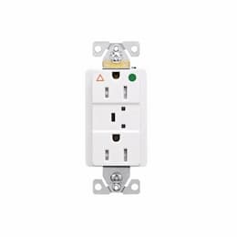 15 Amp Surge Protection Receptacle w/Alarm & LED Indicators, Hospital Grade, White