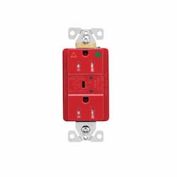 20 Amp Surge Protection Receptacle w/Alarm & LED Indicators, Hospital Grade, Red