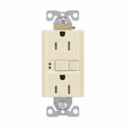 15A TR Duplex GFCI Receptacle, 2-Pole, 3-Wire, #14-10, 5-15R, 125V, ALM