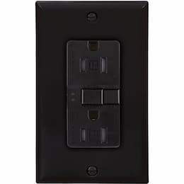 15 Amp Tamper Resistant Duplex GFCI NAFTA-Compliant Outlet, Black