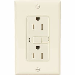 15 Amp Tamper Resistant Duplex GFCI NAFTA-Compliant Outlet, Light Almond