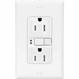 15 Amp Tamper Resistant Duplex GFCI NAFTA-Compliant Outlet, White