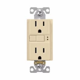 15A TR Duplex GFCI Receptacle, 2-Pole, 3-Wire, #14-10, 5-15R, 125V, IV