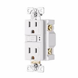 15A TR Duplex GFCI Receptacle, 2-Pole, 3-Wire, #14-10, 5-15R, 125V, WHT