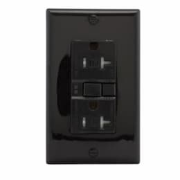 20 Amp Tamper Resistant Duplex GFCI Receptacle Outlet, Black