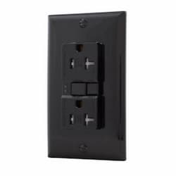 20 Amp Tamper Resistant Duplex GFCI NAFTA-Compliant Outlet, Black