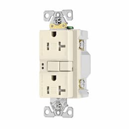 Eaton Wiring 20 Amp Tamper Resistant Duplex GFCI NAFTA-Compliant Outlet, Light Almond