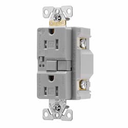 20 Amp Tamper Resistant Duplex GFCI Outlet w/ Audible Alarm, Gray