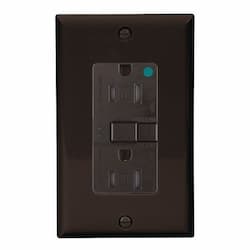 15 Amp Tamper Resistant Hospital Grade GFCI Receptacle Outlet, Brown