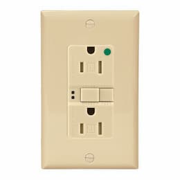 15 Amp Tamper Resistant Hospital Grade GFCI NAFTA-Compliant Outlet, Ivory