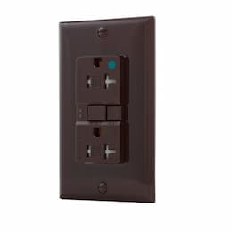 20 Amp Tamper Resistant Hospital Grade GFCI NAFTA-Compliant Outlet, Brown