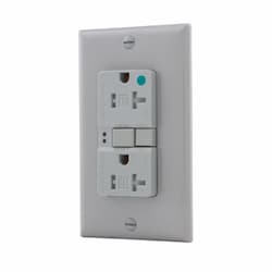 20 Amp Tamper Resistant Hospital Grade GFCI NAFTA-Compliant Outlet, Gray