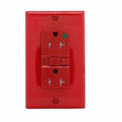 20 Amp Tamper Resistant Hospital Grade GFCI NAFTA-Compliant Outlet, Red