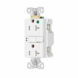 20 Amp Tamper Resistant Hospital Grade GFCI Receptacle Outlet, White