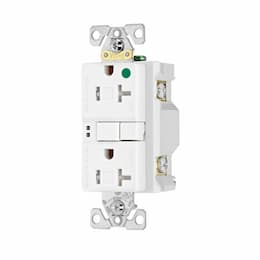 Eaton Wiring 20 Amp Tamper Resistant Hospital Grade GFCI Receptacle Outlet, White