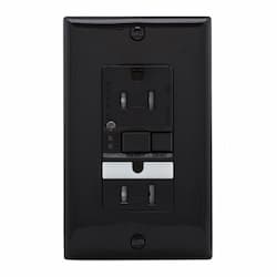 15 Amp Tamper Resistant GFCI Outlet w/ Nightlight, Self-Test, Black