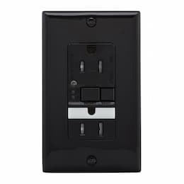 15 Amp Tamper Resistant GFCI Outlet w/ Nightlight, Self-Test, Black