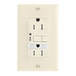 15 Amp Tamper Resistant GFCI Outlet w/ Nightlight, Self-Test, Light Almond