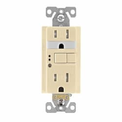 Eaton Wiring 15A NL TR GFCI Self Test Duplex Receptacle, 2P3W, #14-10 AWG, 125V, IV