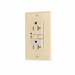 20 Amp Tamper Resistant GFCI Outlet w/ Nightlight, Self-Test, Ivory