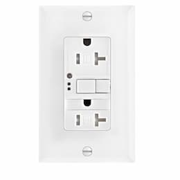 20 Amp Tamper Resistant GFCI Outlet w/ Nightlight, Self-Test, White