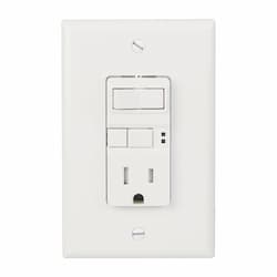15 Amp Tamper Resistant GFCI Outlet & Switch Combination, White