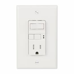 15 Amp Tamper Resistant GFCI Outlet & Switch Combination, White