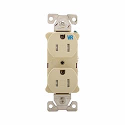 15 Amp Tamper & Weather Resistant NEMA 5-15R Duplex Receptacle, Ivory