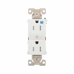 15 Amp Tamper & Weather Resistant NEMA 5-15R Duplex Receptacle, White