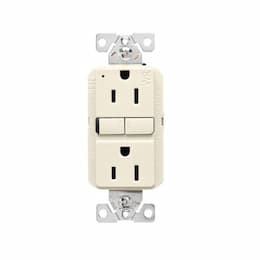 15A TR & WR Slim Self-Test GFCI Receptacle Outlet, B&S, 125V, LA, Bulk