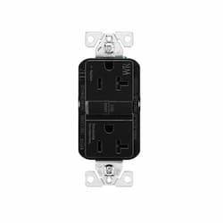 20A TR & WR Slim Self-Test GFCI Receptacle Outlet, B&S, 125V, Black