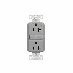 Eaton Wiring 20 Amp Slim GFCI Outlet, Tamper & Weather Resistant, 125V, Gray