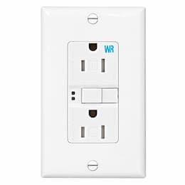 15 Amp Tamper & Weather Resistant GFCI NAFTA-Compliant Outlet, White