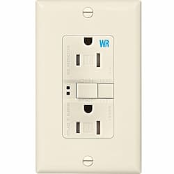 15 Amp Tamper & Weather Resistant GFCI Receptacle Outlet, Light Almond