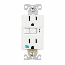 Eaton Wiring 15A TR WR GFCI Self Test Duplex Receptacle, 2P3W, #14-10 AWG, 125V, WH