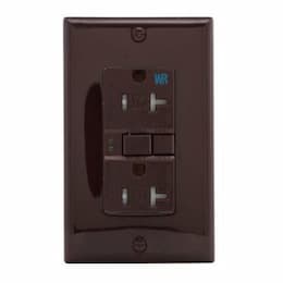 20 Amp Tamper & Weather Resistant GFCI Receptacle Outlet, Brown