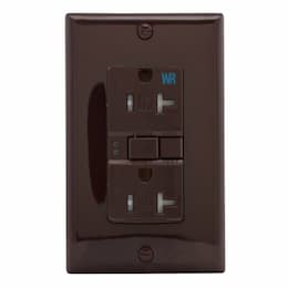 20 Amp Tamper & Weather Resistant GFCI NAFTA-Compliant Outlet, Brown