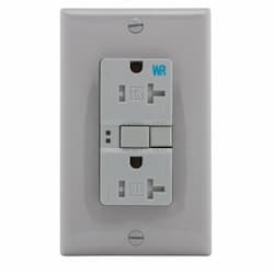 20 Amp Tamper & Weather Resistant GFCI NAFTA-Compliant Outlet, Gray