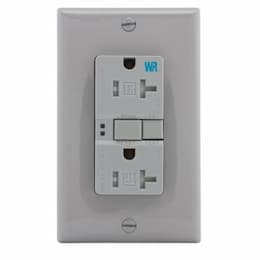 20 Amp Tamper & Weather Resistant GFCI NAFTA-Compliant Outlet, Gray