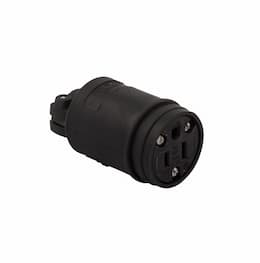 15 Amp Electric Connector, 2-Pole, 125V, Black