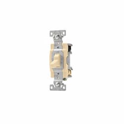 4-Way 15 Amp Heavy Duty Toggle Switch, Commercial Grade, Ivory, Bulk