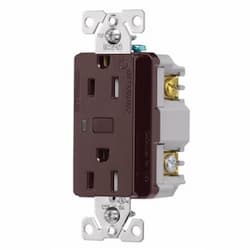 15 Amp Wi-Fi Smart TR Duplex Receptacle, 2-Pole, 3-Wire, 120V, Brown